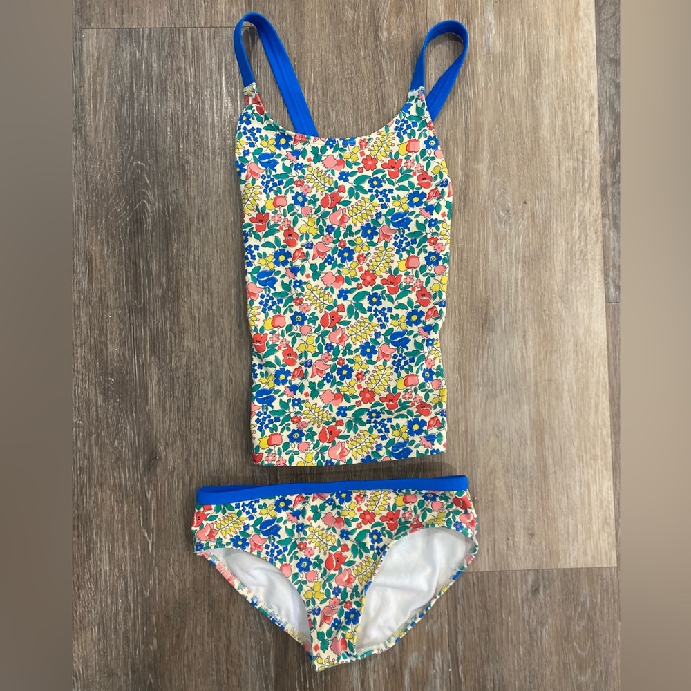 Boden Girls Floral Tankini Set in Blue, Pink, Yellow, Green